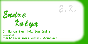 endre kolya business card